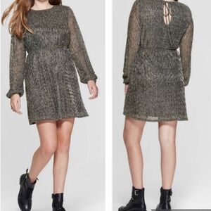 Xhilaration Gilded Gold Blac metallic dress